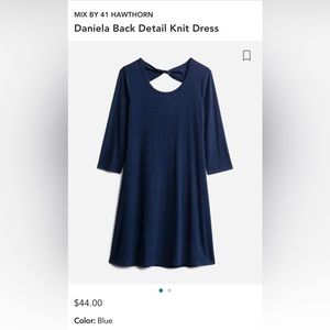 Blue a line shirt dress with keyhole back detail